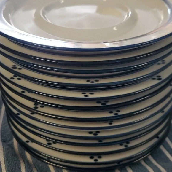 Dansk Bistro Fredriksborg Blue Coffee Mugs Saucers Cream Sugar Set of 30 - Picture 8 of 12